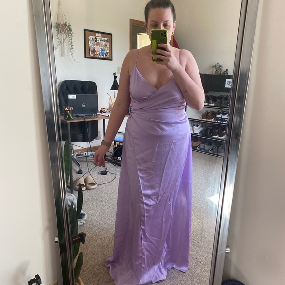 Nasty Gal Lavender Slit Wrap Maxi Dress - Picture 11 of 12